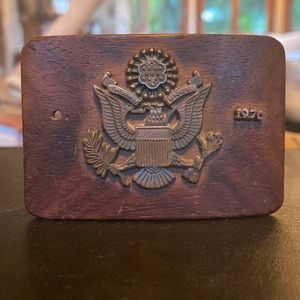 Vintage Wood & Brass Bicentennial Buckle